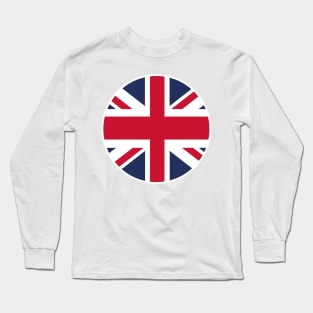 Wear Your British Pride: Iconic Union Jack Flag Enamel Pin Long Sleeve T-Shirt